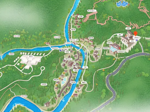 美溪结合景区手绘地图智慧导览和720全景技术，可以让景区更加“动”起来，为游客提供更加身临其境的导览体验。